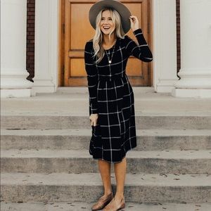 Roolee Black Grid Dress